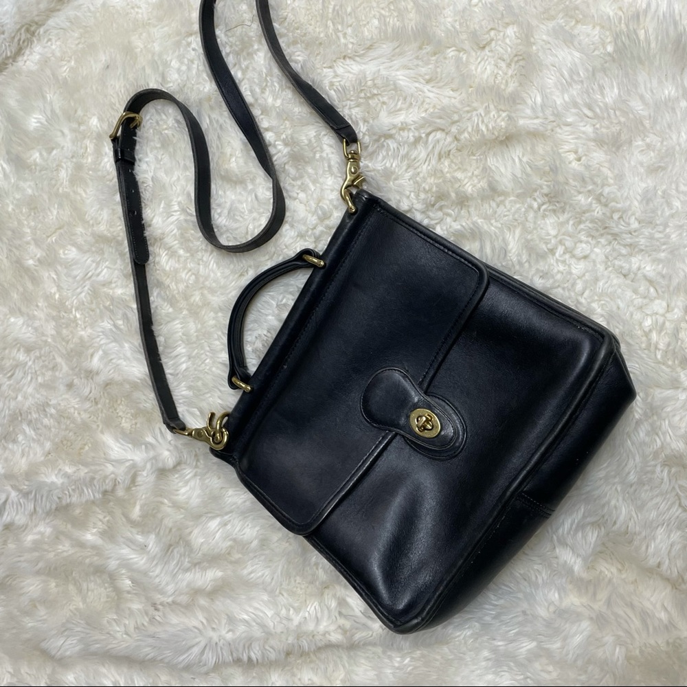 Vtg Coach Black Willis 9927 Shoulder Crossbody Bag